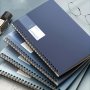 1 Set Of 4pcs 20.57x14.22cm Thickened A5 Coil Notebook Blue Simple Notepad Loose-leaf Book Practice Book With 40 Sheets And 80 Pages