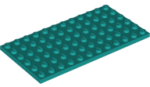 Parts Plate 6 X 12 3028 - Dark Turquoise