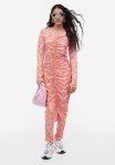 Gathered Dress - Orange floral
