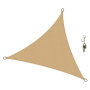 Beige 5X5X5M Trianglular Sun Shade Sail For Outdoor + Free Key Holder