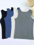 4 Pack Plus Size Basic Lounge Top Set Women's Plus Solid Ribbed Medium Stretch Tank Top Four Piece Set