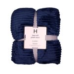 Luxe Blanket Soft Plush Queen- Navy
