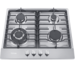 Totai 4 Burner Gas Hob -black Enamel