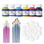 19PCS Oil Painting Art Set - 25ML 6 Oil Paints & 12 Paint Brushes & Palette