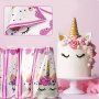 Value Pack 30PCS Pink Unicorn Theme Gift Bag Candy Cake Packaging Bag Theme Party Gathering Supplies Cute Packaging Bag Gift Bag For Gift Shops