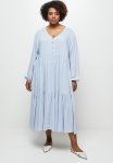 Edit Plus Button Detail Tiered Maxi - Blue