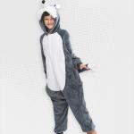 Kids Grey Wolf Onesie - 140
