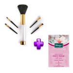 Cosmetic Brushes + 2X Kneipp Soft Skin Face Masks 5ML