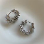 Creative Pleated Pattern Hoop Earrings Elegant Simple Style Copper Jewelry Trendy Gift For Women Daily Casual