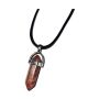 Pendant Natural Stone Charm Gemstone With Necklace - Brecciated Red Jasper