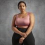 Plus Size Active Sports Bra Crop Top - Dusty Pink