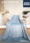 Luxury Plush Blanket French Blue Available In Plain Or Embossed - Embossed