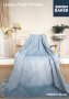 Luxury Plush Blanket French Blue Available In Plain Or Embossed - Embossed