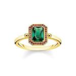 Gold Halo Rectangular Ring - 56