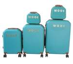 Smte 5 Pieces Travel Trolley Luggage Set Durable Lightweight Versatile Suitcases Green With Keychain