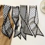 4pcs Elegant Printed Scarves Fashion Bandana Retro Neck Scarf Chic Decorative Accessory For Ladies And Girls Simple Style