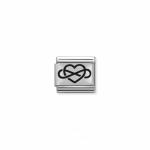 Silvershine Oxidised Infinity Heart Link