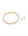 Goldair Gold Cubic Zirconia Tennis Bracelet & Earrings Set