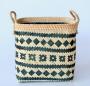 Black & Bamboo Striped Basket