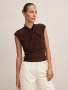 Trinity Twist High Neck Top - 16 / Bitter Chocolate