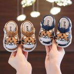 Trendy Cute Cartoon Tiger Sandals For Baby Boys Breathable Non-slip Walking Shoes For Summer
