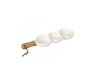 Serve And Share 3-GRID Ceramic Snack And Dip Tray With Wooden Handle