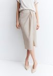 Textured-knit Wrap Skirt - Beige