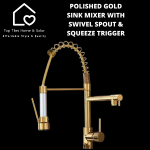 Goldair Gold Sink Mixer With Swivel Spout & Squeeze Trigger