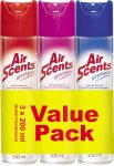 Airscents Triple Pack Aerosol 200ML Mixed Fragrances