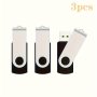 3-PACK 32GB USB 2.0 Flash Drives - Swivel Design Integrated Keychain Loop High-speed Thumb Drives