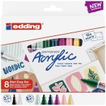Edding - Nent Acrylic Start Easy Set 8 Plus A6 Artist Pad 10 Sheets