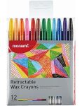 CRA7199 Retractable Wax Crayons Multicolor 12 Count