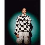 Sherpa Pull Over Sweater In Black & White Check - XL