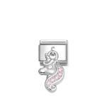 Composable Classic Link Pendant Unicorn Pink Stones