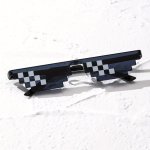 Thug Life Trend Mosaic Black Cat Eyeglasses Y2K Hip Hop Sunshade Eyewear