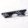 Thug Life Trend Mosaic Black Cat Eyeglasses Y2K Hip Hop Sunshade Eyewear