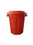 Smte Refuse Bin Round Dust Bin 95L Orange With Keychain