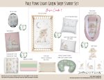 Cot Duvet Bedding Sheep Pale Pink Light Green Sheep Starry Set