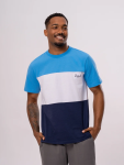 Colour Block Crew Neck T-Shirt - M Blue