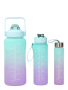 3 Piece Ombre Timer Water Bottle
