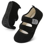 Men's Solid Color Breathable Sandals With Hook & Loop Fastener Comfy Non Slip Rubber Sole Durable Home Shoes Men's Indoor Footwe