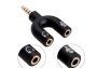 3.5MM Jack Headphone MIC Audio Y Splitter 1 Male To 2 Female