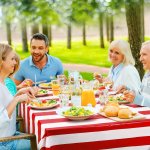 1PC 137.16CM X 182.88CM Waterproof Striped Plastic Table Cover Oil-proof Plastic Tablecloth For Canada Day Parties Carnivals And