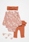 PoP Candy Printed Frilled Bodyvest And Legging Set-tangerine