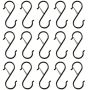15PIECE Black Heavy-duty S-hooks Locking Metal Hooks For Kitchen & Plants