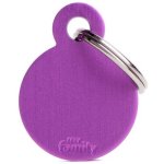 Myfamily Small Round Pet Id Tag - Aluminium Purple Waggs Online Pet Shop