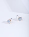 Goldair Gold Four Claw Opalised Stud Earrings