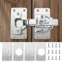 Cabinet Hinge Repair Plate Kit: 2 4 8 10 Piece Sets - Modern Polished Metal Kitchen Cupboard Door Hinge Mounting Plates With Pre-drilled Holes For Easy Installation