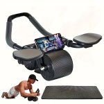 1PC Unisex Abdominal Wheel Automatic Rebound Abdominal Roller With Elbow Pad For Core Strength Training Fat Burning Slimming Bel
