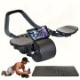 1pc Unisex Abdominal Wheel Automatic Rebound Abdominal Roller With Elbow Pad For Core Strength Training Fat Burning Slimming Belly Fitness